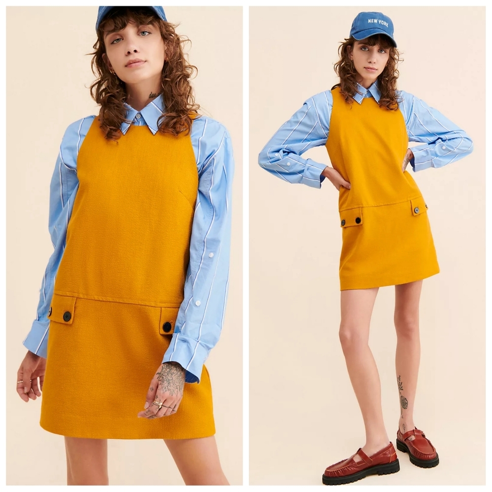 Anthropologie Maeve Crewneck Mini Shift Dress Size 2